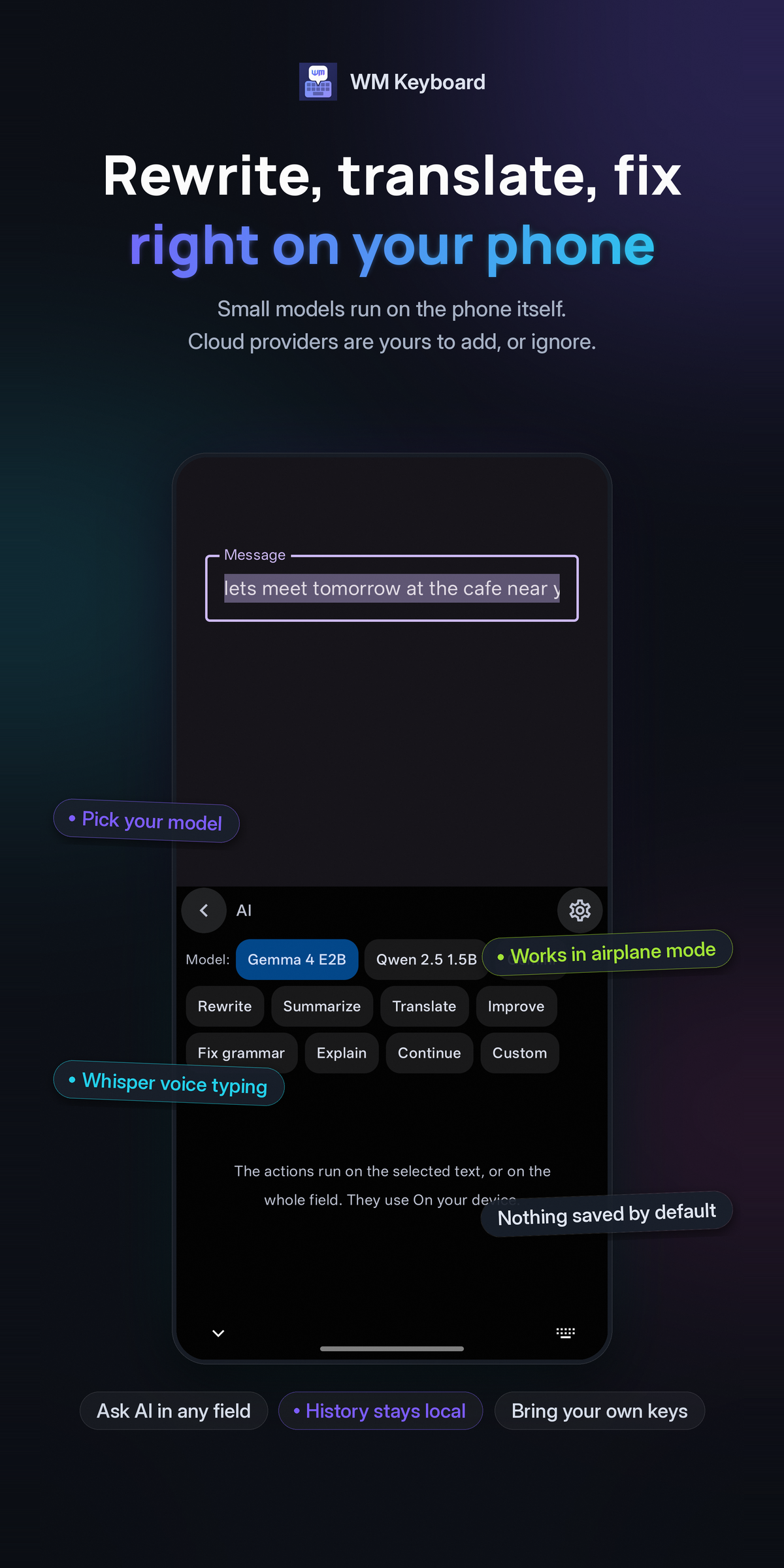 Store listing: AI